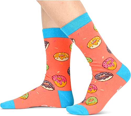 Unisex Donut Socks, Donut Lover Gift, Funny Food Socks, Novelty Donut Gifts, Gift Ideas for Men Women, Funny Donut Socks for Donut Lovers, Valentines Gifts, Christmas Gifts