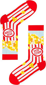 Novelty Popcorn Gifts for Women, Anniversary Gift for Her, Funny Food Socks, Women's Popcorn Socks, Gift for Mom, Funny Popcorn Socks for Popcorn Lovers