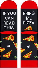 Funny Pizza Socks for Men Who Love Pizza, Novelty Pizza Gifts, Men's Gag Gifts, Gifts for Pizza Lovers, Funny Sayings If You Can Read This, Bring Me Pizza Socks