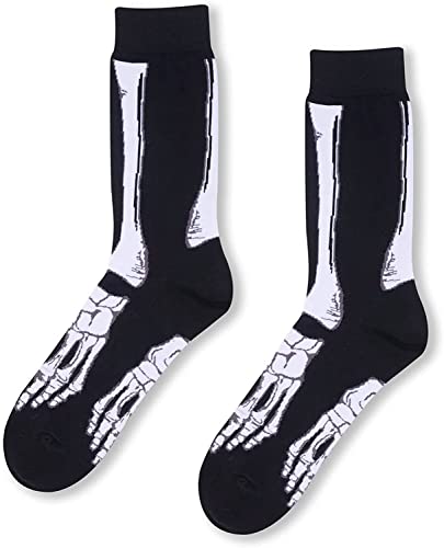 Silly Halloween Gifts for Men, Funny Halloween Socks for Men, Crazy Skeleton Socks, Bone Socks, X-Ray Socks, Spooky Gifts