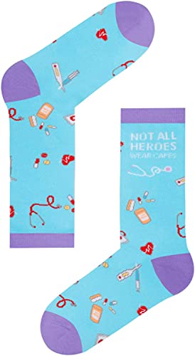 Women's Funny Doctor Socks, Doctors Gifts, Nurse Gifts, Medical Assistant & CNA Presents, Unique Pharmacy Socks, Ideal Gifts for Doctors