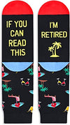 Unisex Novelty Mid-Calf Knit Black Retired Socks Gifts for Retirees