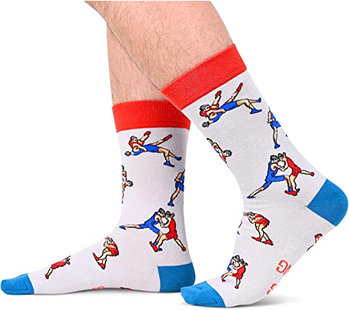 Novelty Wrestling Socks for Men Who Love to Wrestling, Funny Wrestling Gifts for Wrestlers, Wrestling Coaches, Restling Enthusiasts Gifts, Fans of Wrestling Gifts
