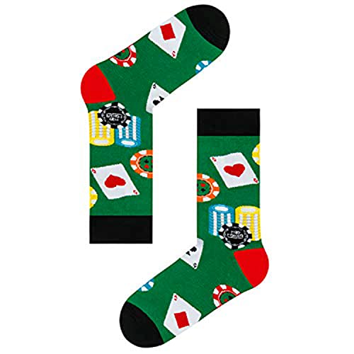 Poker Socks, Mens Novelty Socks, Unique Poker Gifts, Funny Poker Lovers Gifts, Casino Gifts for Poker Players, Gamblers, and Casino Enthusiasts