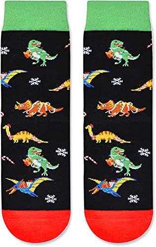 Xmas Gifts for Girls Boys, Christmas Socks, Dinosaur Socks, Christmas Vacation Gifts, Funny Christmas Gifts for Kids, Santa Gift Stocking Stuffer, Gifts for 7-10 Years Old