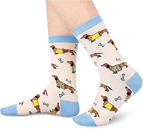 Unique Dachshund Gifts for Women Silly & Fun Dachshund Socks Novelty Dachshund Gifts for Moms