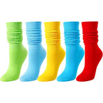 Extra Tall Heavy Socks, Fun Cute Colorful Slouch Socks for Women Girls, Scrunch Socks Women, Fashion Vintage 80s Gifts, 90s Gifts 5 Pairs