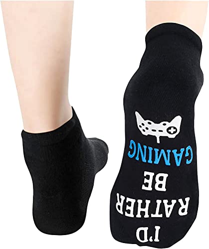 Women's Funny Towel Non-Skid Black Thick Novelty Gaming Socks Gifts for gamers