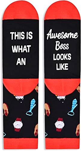 Unisex Boss Socks, Funny Novelty Christmas Birthday Gift for Him Her Bossy, World's Best Boss Gifts, the Ultimate Boss Appreciation Gift