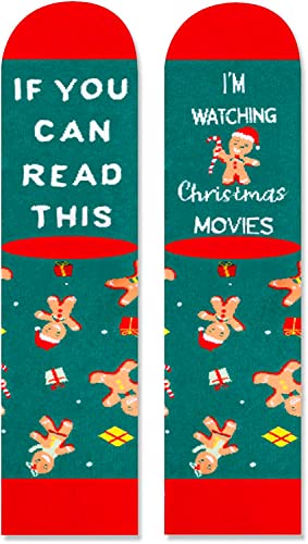 Men's Fun Mid-Calf Knit Crazy Gingerbread Socks Christmas Gifts