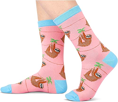 Women's Novelty Thick Crew Pop Sloth Socks Gifts for Sloth Lovers