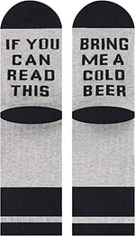 Womens Socks Novelty If You Can Read This Bring Me a Cold Beer Socks Funny Gifts for Beer Drinkers, Beer Gag Gifts