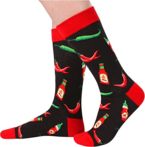 Men's Novelty Crazy Hot sauce Socks Gifts for Food Lovers