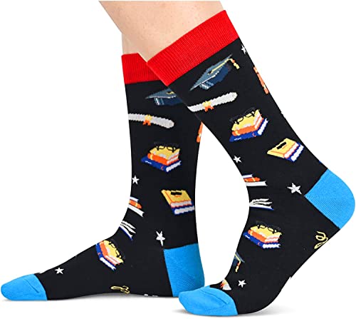 Funny Socks Fun Socks for Women Men Teens, College Student Gifts, Cool Graduation Gifts for Her, Graduate Gifts for Him, Gifts for Students, Graduation Presents