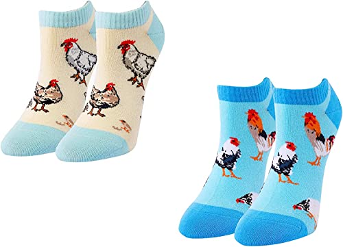 Chicken Lover Gifts for Women Chicken Gifts for Girl Lady Female Crazy Chicken Socks 2 Pairs