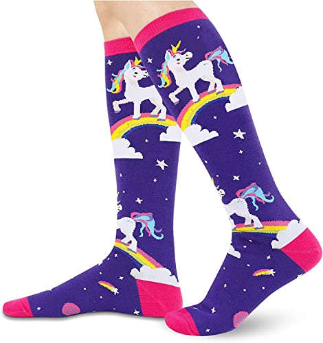 Unique Unicorn Gifts for Women Silly & Fun Unicorn Knee High Socks Novelty Unicorn Gifts for Moms