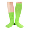 Women's Cute Mid-Calf Stacked Warm Slouch Green Trendy Solid Color Socks