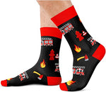 Fireman Off Duty Socks, Gift For Firefighters, Birthday, Retirement, Anniversary, Christmas, Gift For Him, Present for Firemen, Men Fireman Socks