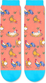 Funny Saying Chicken Gifts for Women,Just A Girl Who Loves Chickens,Novelty Chicken Print Socks
