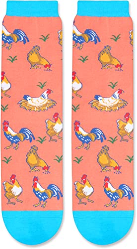 Funny Saying Chicken Gifts for Women,Just A Girl Who Loves Chickens,Novelty Chicken Print Socks