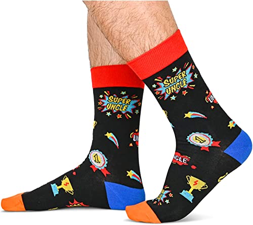 Great Best Uncle Gifts from Niece Nephew, Uncle Birthday Gifts, Fathers Day Gift for Uncle, Men Fluffy Socks, Cool Uncle Awesome Uncle Gifts, Novelty Silly Socks for Men