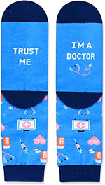 Men's Funny Blue Cute Doctor Socks Gifts for Doctor