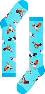 Women's Funny Knee High Thigh High Knit Pop Chicken Socks Gifts for Chicken Lovers
