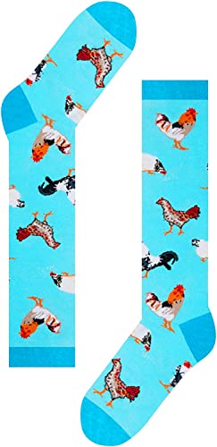 Funny Chicken Gifts for Women Gifts for Her Chicken Lovers Gift Cute Rooster Sock Gifts Fun Chicken Knee High Socks