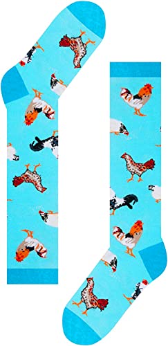 Women's Funny Knee High Thigh High Knit Pop Chicken Socks Gifts for Chicken Lovers