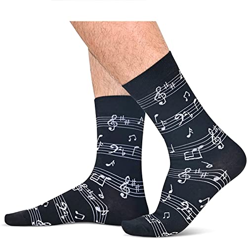 Music Note Socks for Men Women, Piano Gift for Music Producers, Music Composers and Music Teachers, Fun Novelty Musical Gift for Music Lovers