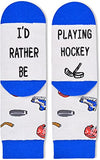 Novelty Hockey Socks For Boys Girls, Funny Hockey Gifts, Ball Sports Lover Gift, Unisex Pattern Socks for Kids, Funny Socks, Cute Socks, Fun Hockey Themed Socks, Gifts for 7-10 Years Old