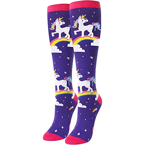 Unique Unicorn Gifts for Women Silly & Fun Unicorn Knee High Socks Novelty Unicorn Gifts for Moms