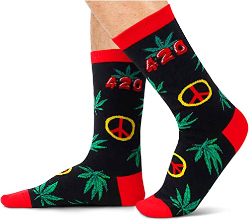 Pot Leaf Socks for Stoners Weed Smoker Gifts, Funny Marijuana Gift Pot Leaf Gift Canabi Gift Weed Gift for Men Women, Plant Lover Gifts