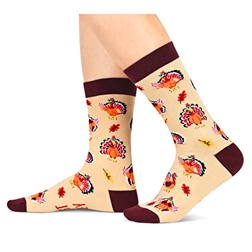 Unisex Funny Turkey Socks, Turkey Gifts for Women and Men, Thanksgiving Gifts Farm Animal Socks