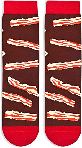 Unisex Bacon Socks, Bacon Lover Gift, Funny Food Socks, Novelty Bacon Gifts, Gift Ideas for Men Women, Funny Bacon Socks for Bacon Lovers, Valentines Gifts, Christmas Gifts