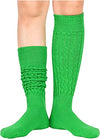 Funny Dark Green Socks for Women Teen Girls, Dark Green Slouch Socks, Dark Green Scrunch Socks, Thick Long High Knit Socks, Gifts for the 80s 90s, Vintage Solid Color Socks