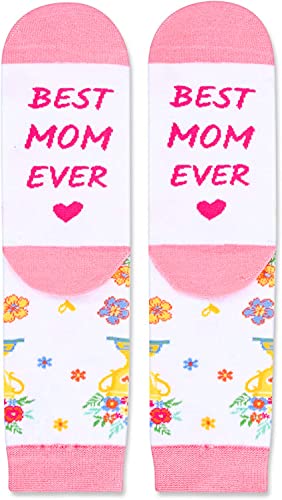 Unisex Crazy White Best Mom Ever Socks Novelty Mum Gifts