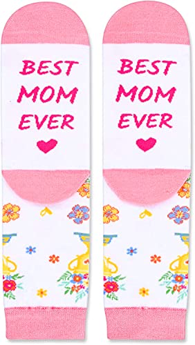 Unisex Crazy White Best Mom Ever Socks Novelty Mum Gifts