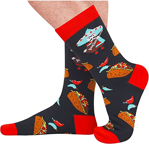 Taco Socks For Men Women, Funny Taco Gifts, Mexican Food Lover socks, Unisex pattern socks, Tortilla socks, Funny socks, Funky socks, Fun Crew Socks