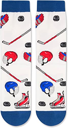 Novelty Hockey Socks, Funny Hockey Gifts for Hockey Lovers, Ball Sports Socks, Gifts For Men Women, Unisex Hockey Themed Socks, Sports Lover Gift, Silly Socks, Fun Socks