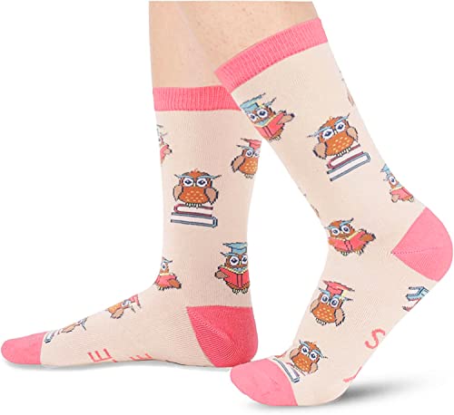 Women's Novelty Funny Book Socks Gifts for Students-2 Pack