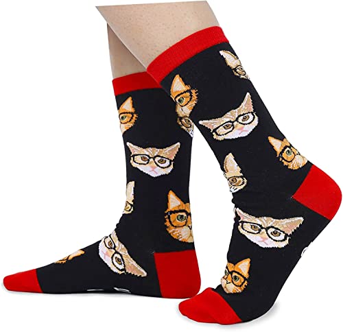 Women's Novelty Warm Non-Slip Cat Socks Gifts for Cat Lovers