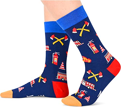 Men's Funny Novelty Fireman Socks For Fireman Gifts
