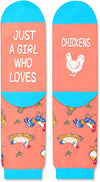 Women's Novelty Mid-Calf Knit Funny Chicken Socks Gifts for Chicken Lovers