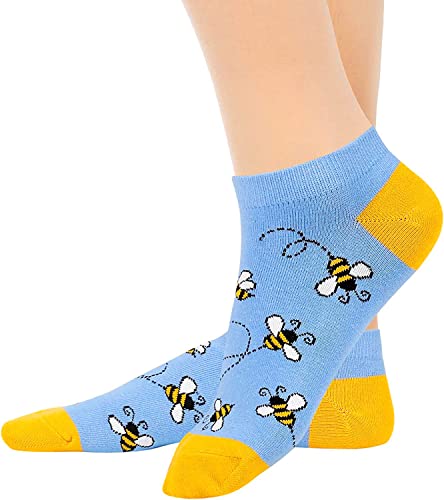 Bee Lover Gifts for Women Bee Gifts for Girl Lady Female Crazy Bee Socks, Gift for Her, Gift for Mom 2 Pairs