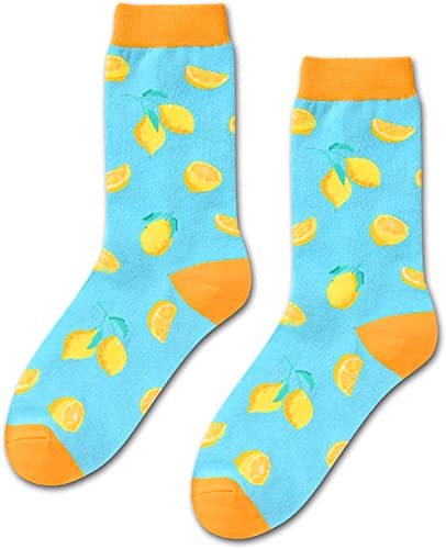 Lemon Gifts Women's Funny Fruit Socks Lemon Gifts for Lemon Lovers Lemon Themed Socks for Women