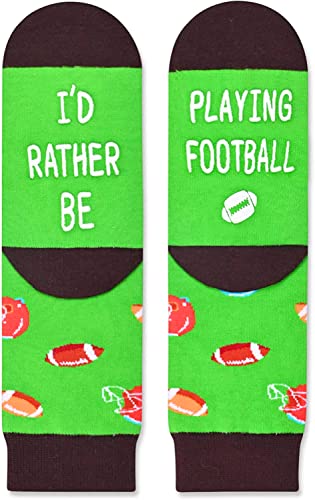 Novelty Football Socks For Boys Girls, Funny Football Gifts, Ball Sports Lover Gift, Unisex Pattern Socks for Kids, Funny Socks, Cute Socks, Fun Football Themed Socks, Gifts for 7-10 Years Old