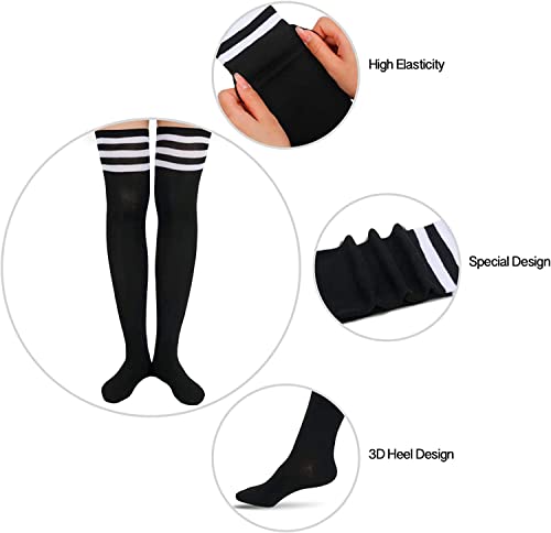 2 Pair Women Striped Long Socks Thigh Stockings School Girl Over Knee Socks Leg Warmer