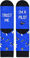 Men's Pilot Socks, Ideal Pilot Gifts, Airplane Gifts, Plane Gifts, Helicopter Gifts, Air Traffic Controller Gifts for Him, Airplane Socks, Plane Socks, Helicopter Socks