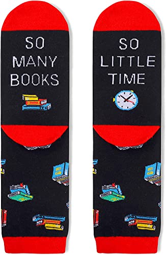 Funny Socks Crazy Socks Cool Socks Silly Socks for Women Teen Girls, Book Lovers Gifts for Students Book Gifts Reading Gifts, Book Socks